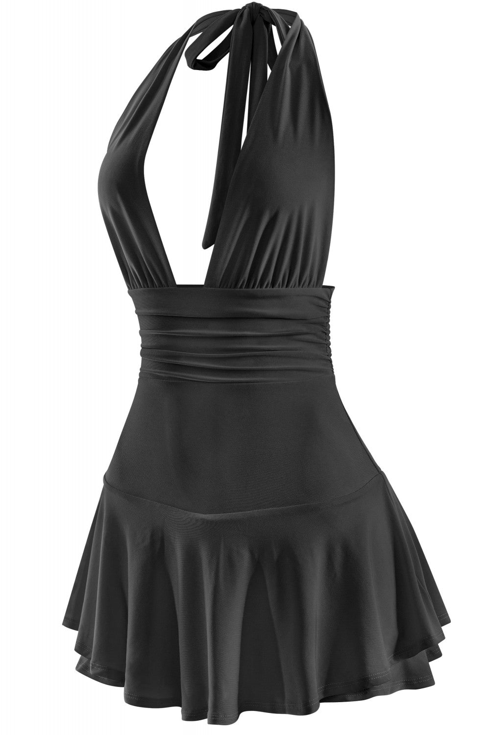 MELANIE RUFFLED ROMPER-BLACK