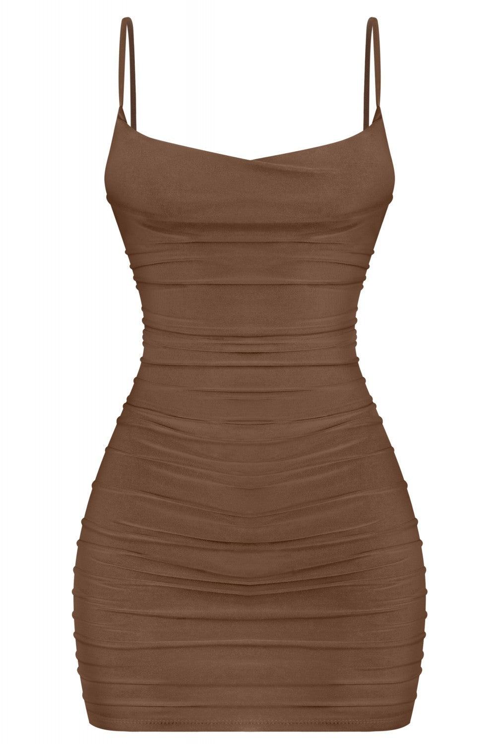 KIKI CAMI MINI DRESS-BROWN