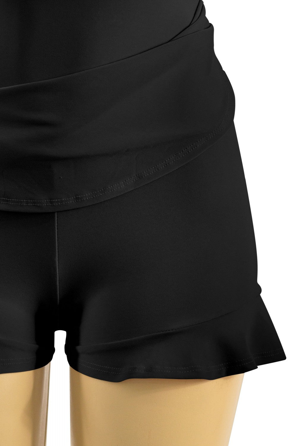 MELANIE RUFFLED ROMPER-BLACK