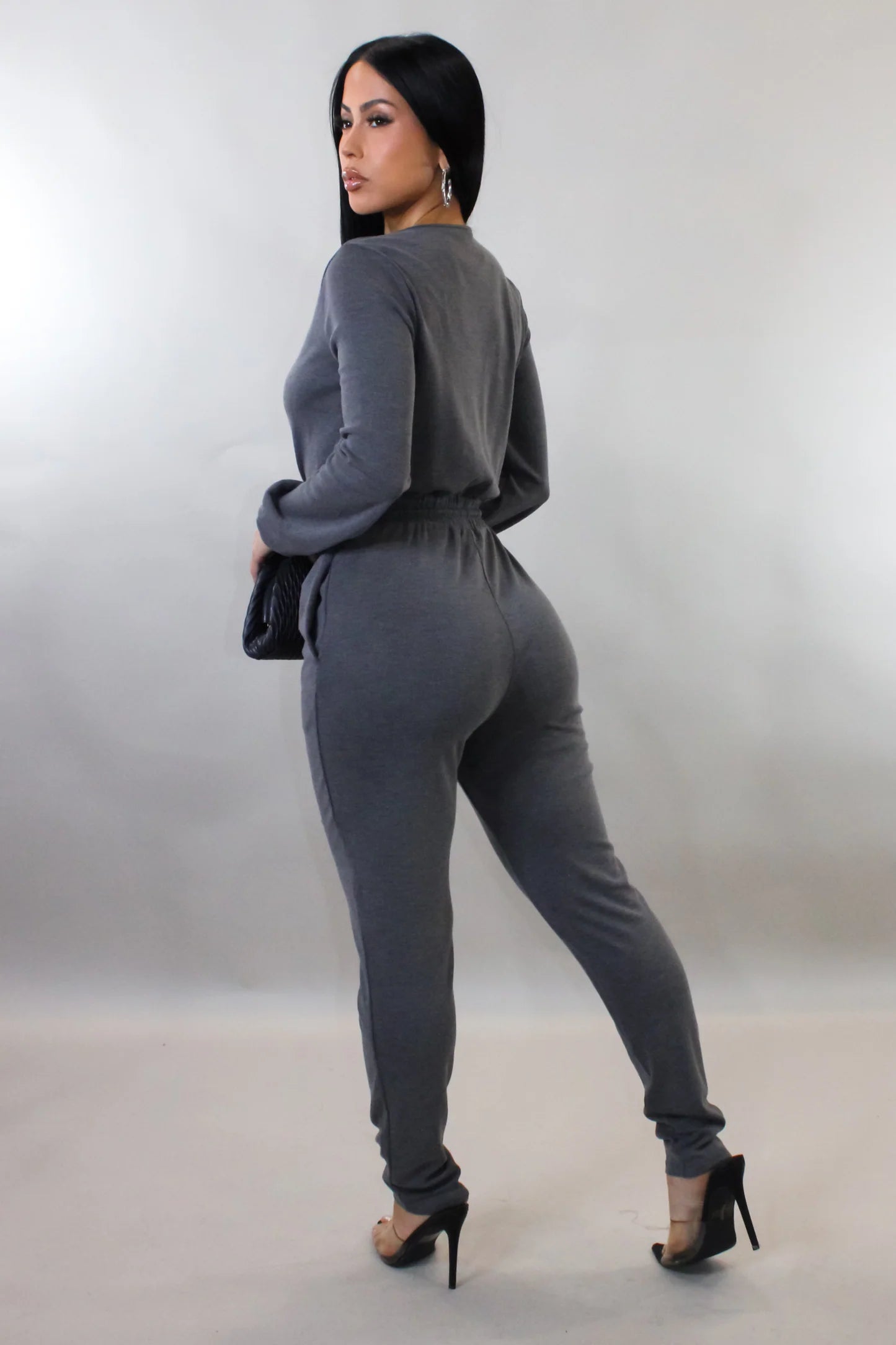 CHARCOAL BADDIE JUMPSUIT
