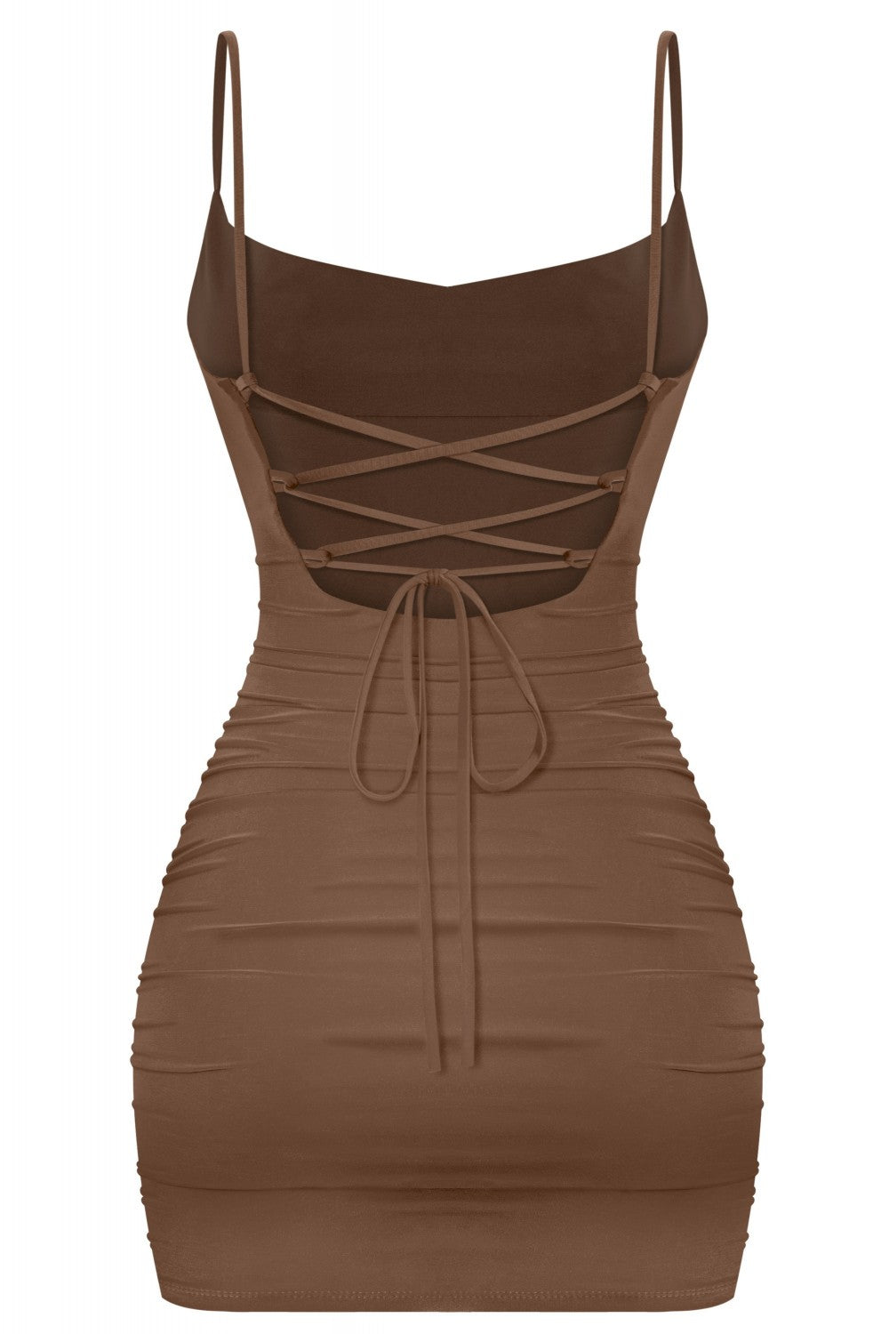 KIKI CAMI MINI DRESS-BROWN