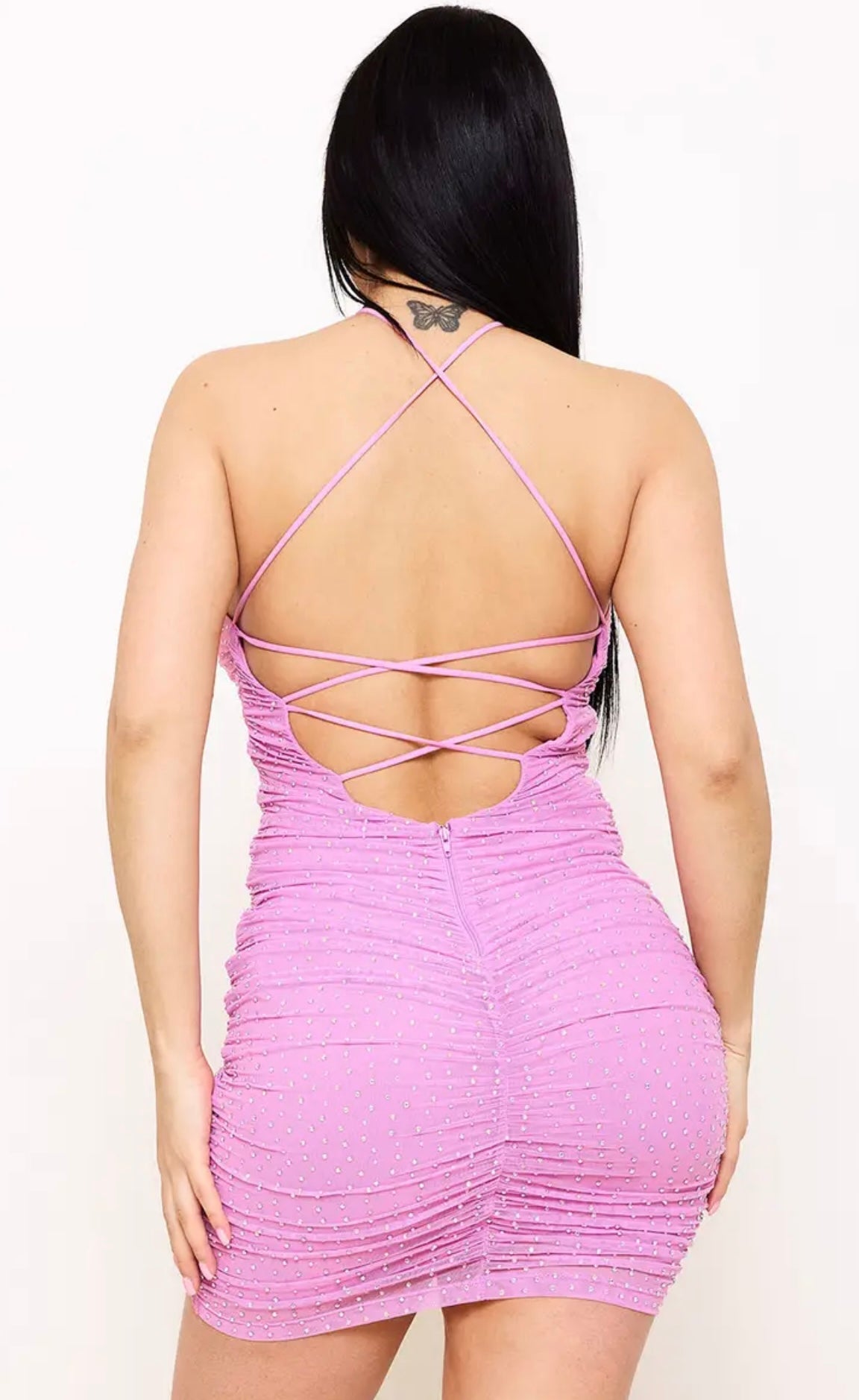 PINK GLAM MINI DRESS