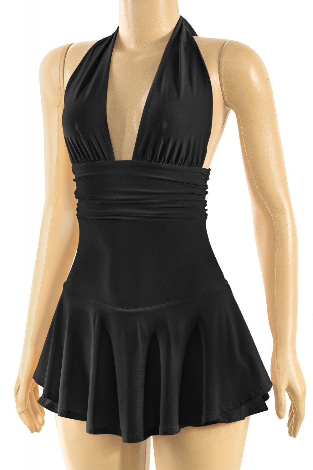 MELANIE RUFFLED ROMPER-BLACK
