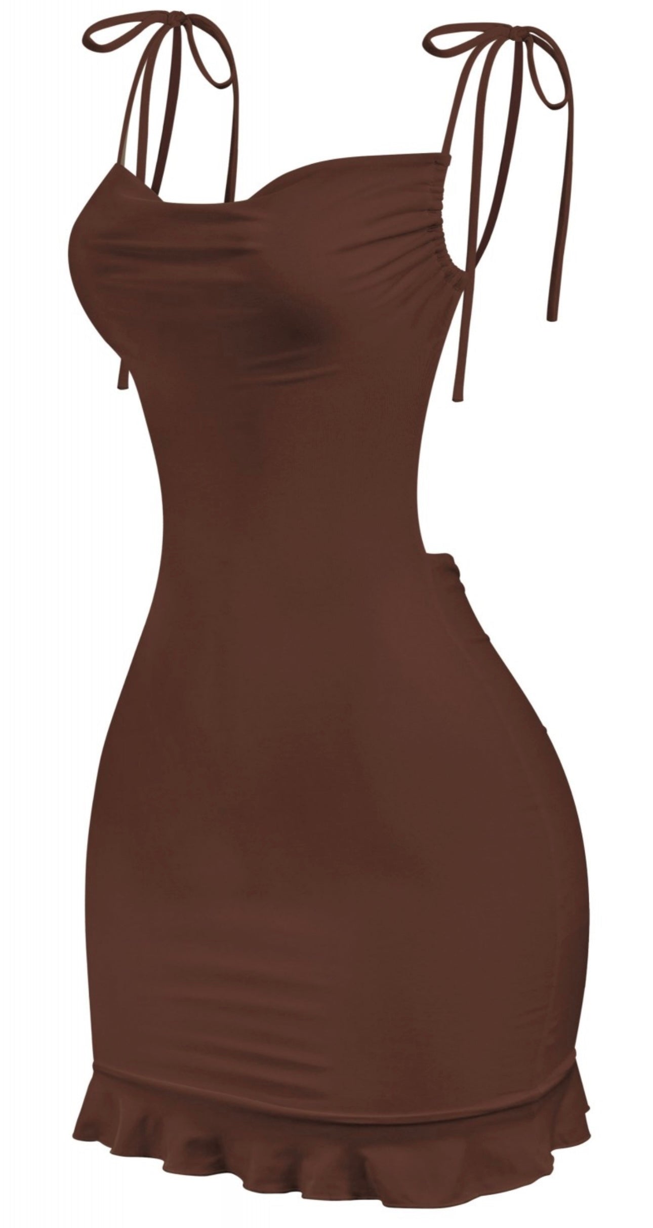 THE ANITTA MINI DRESS-BROWN