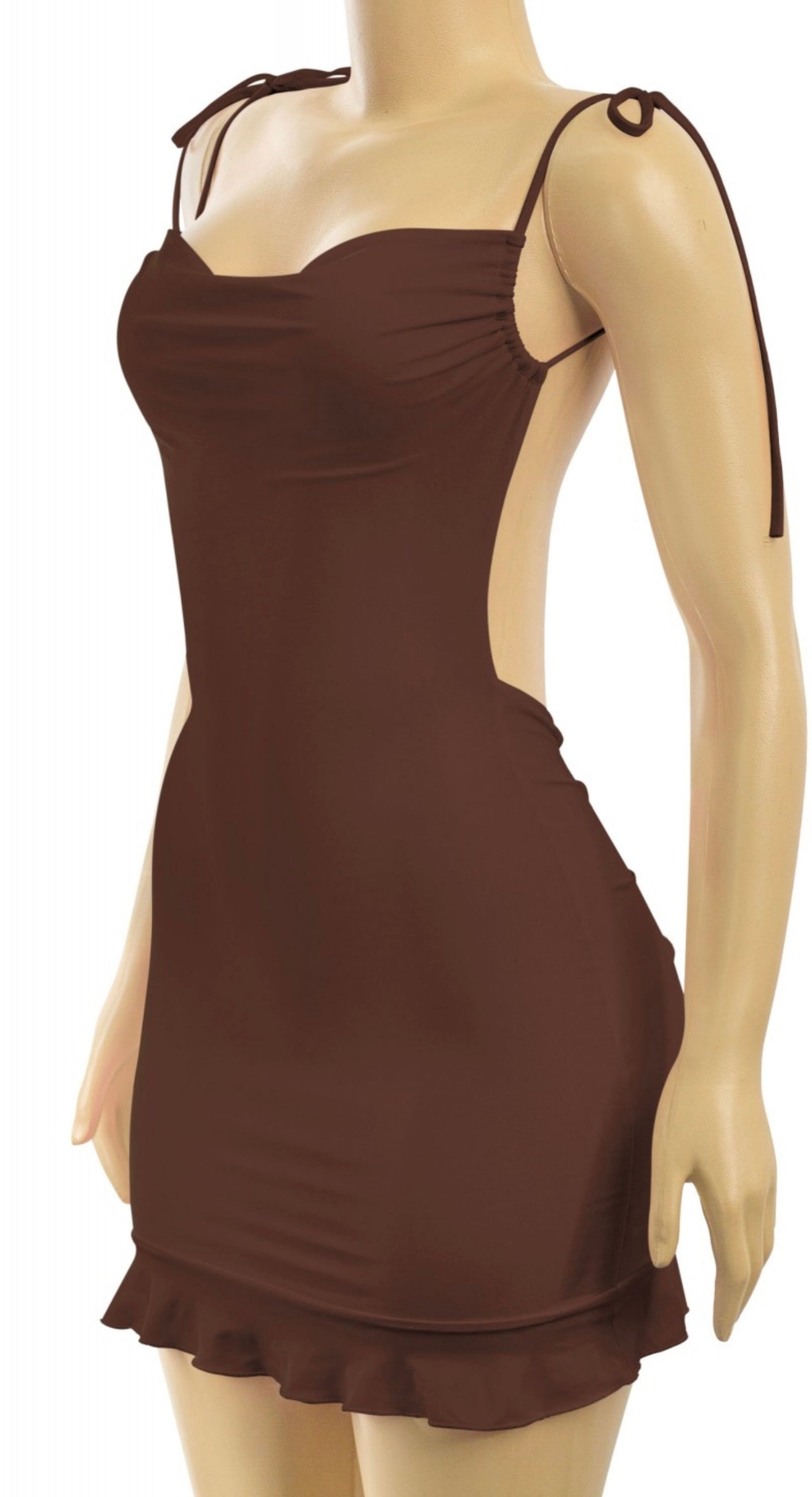 THE ANITTA MINI DRESS-BROWN