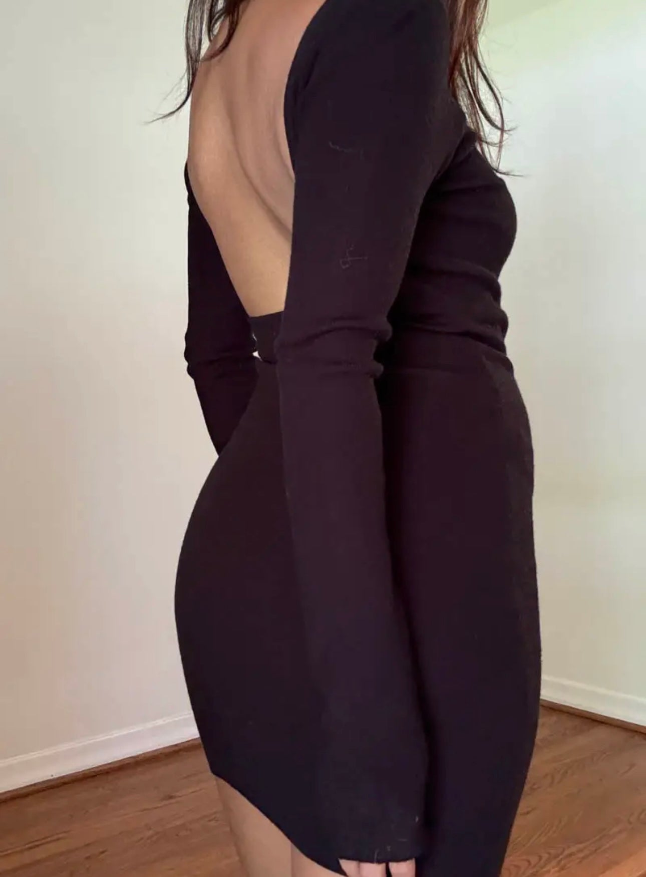 KOURTNEY KNIT MINI DRESS-CLASSIC BLACK