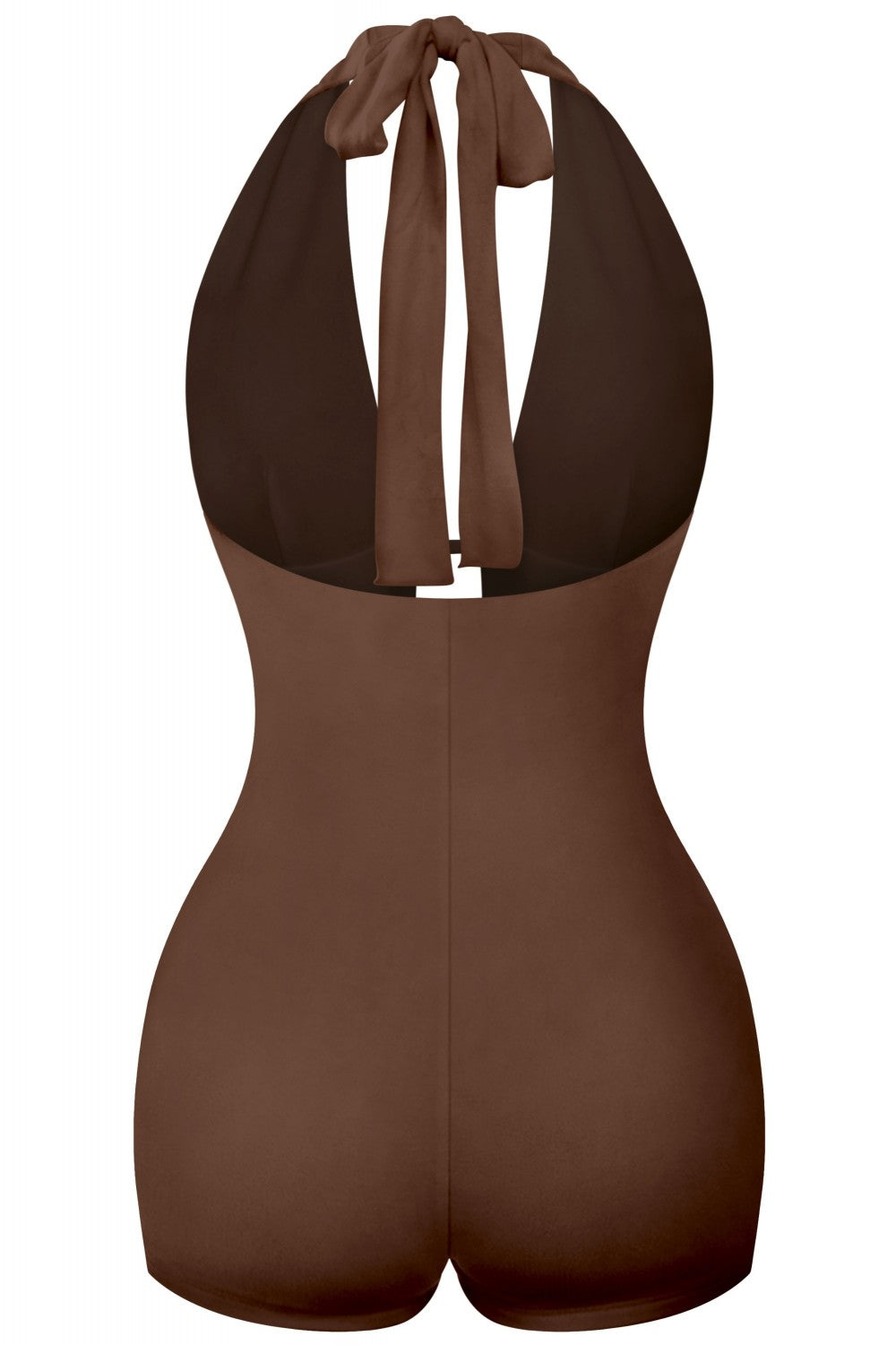 DOLCE HALTER ROMPER-BROWN