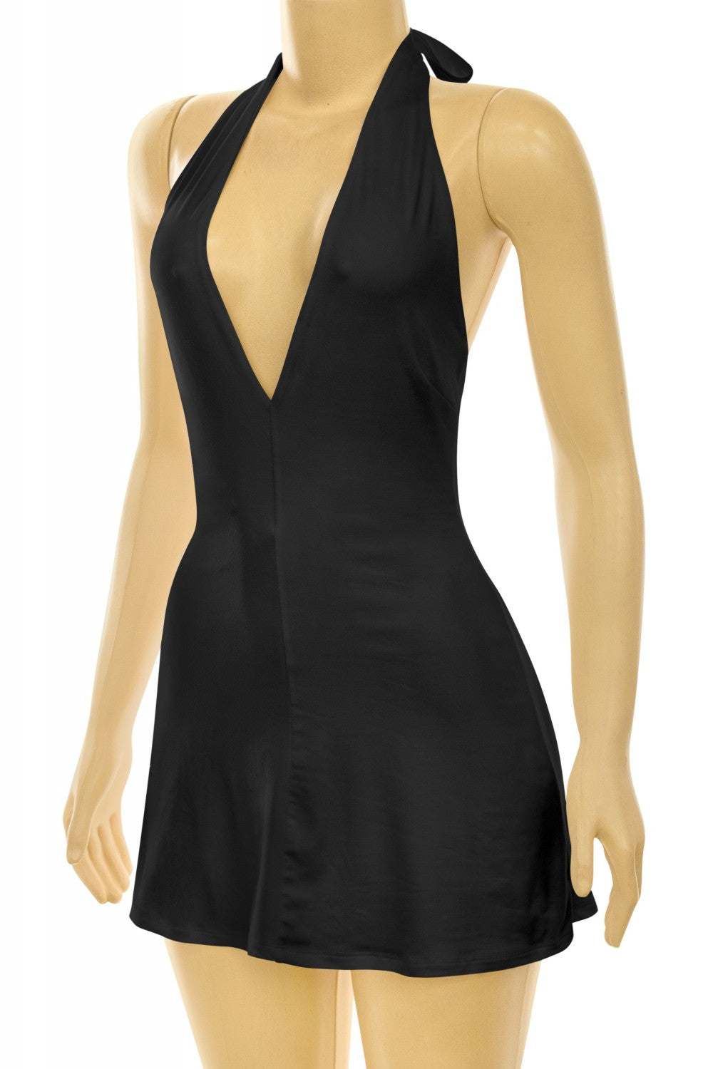 SOLENE HALTER ROMPER/DRESS-CLASSIC BLACK DTY