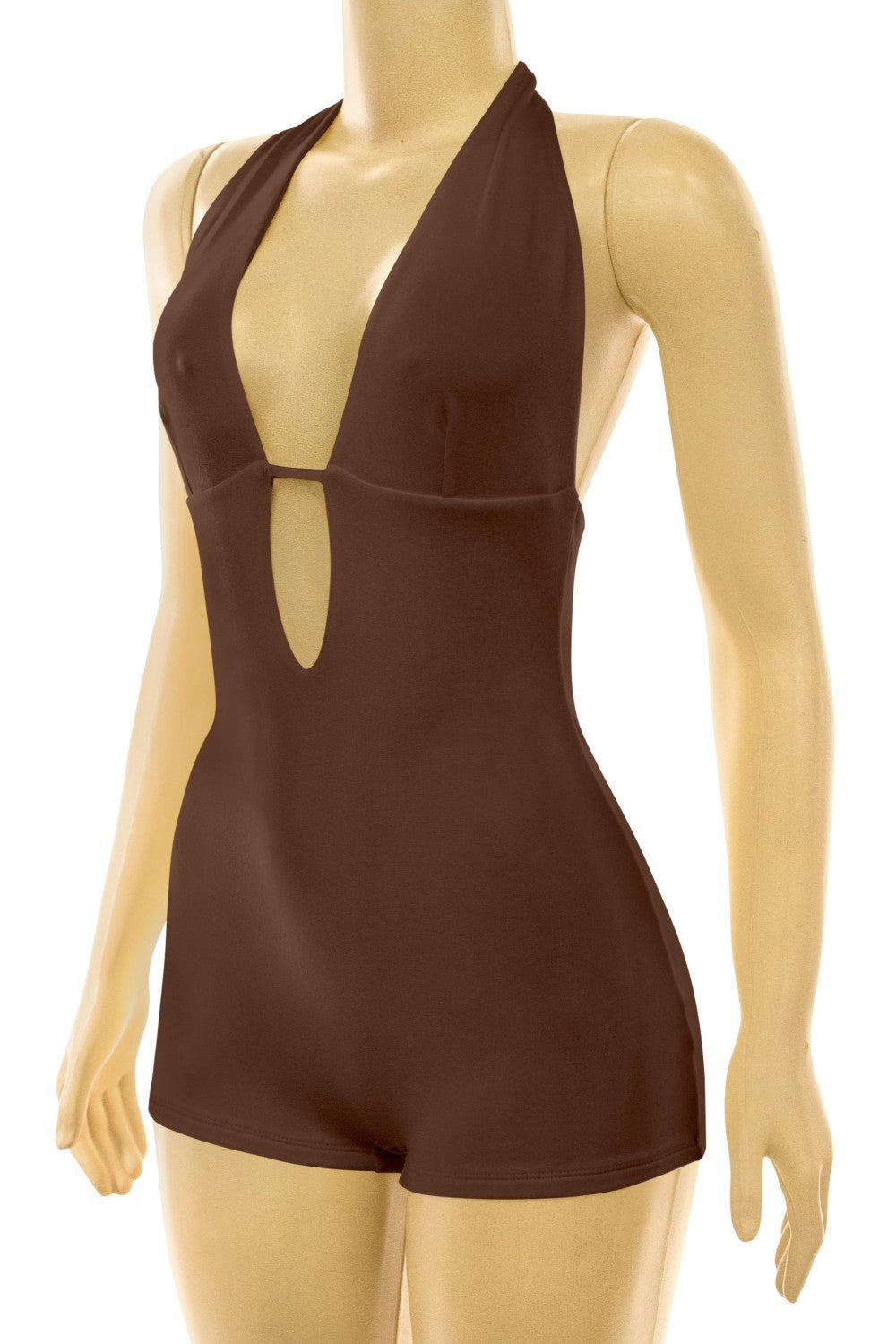 DOLCE HALTER ROMPER-BROWN