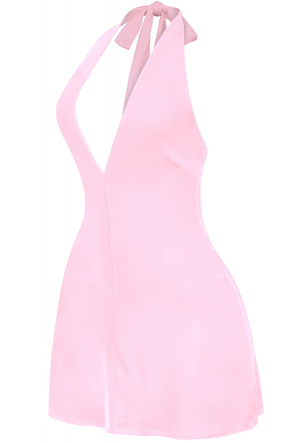 SOLENE HALTER ROMPER/DRESS-BABY PINK DTY