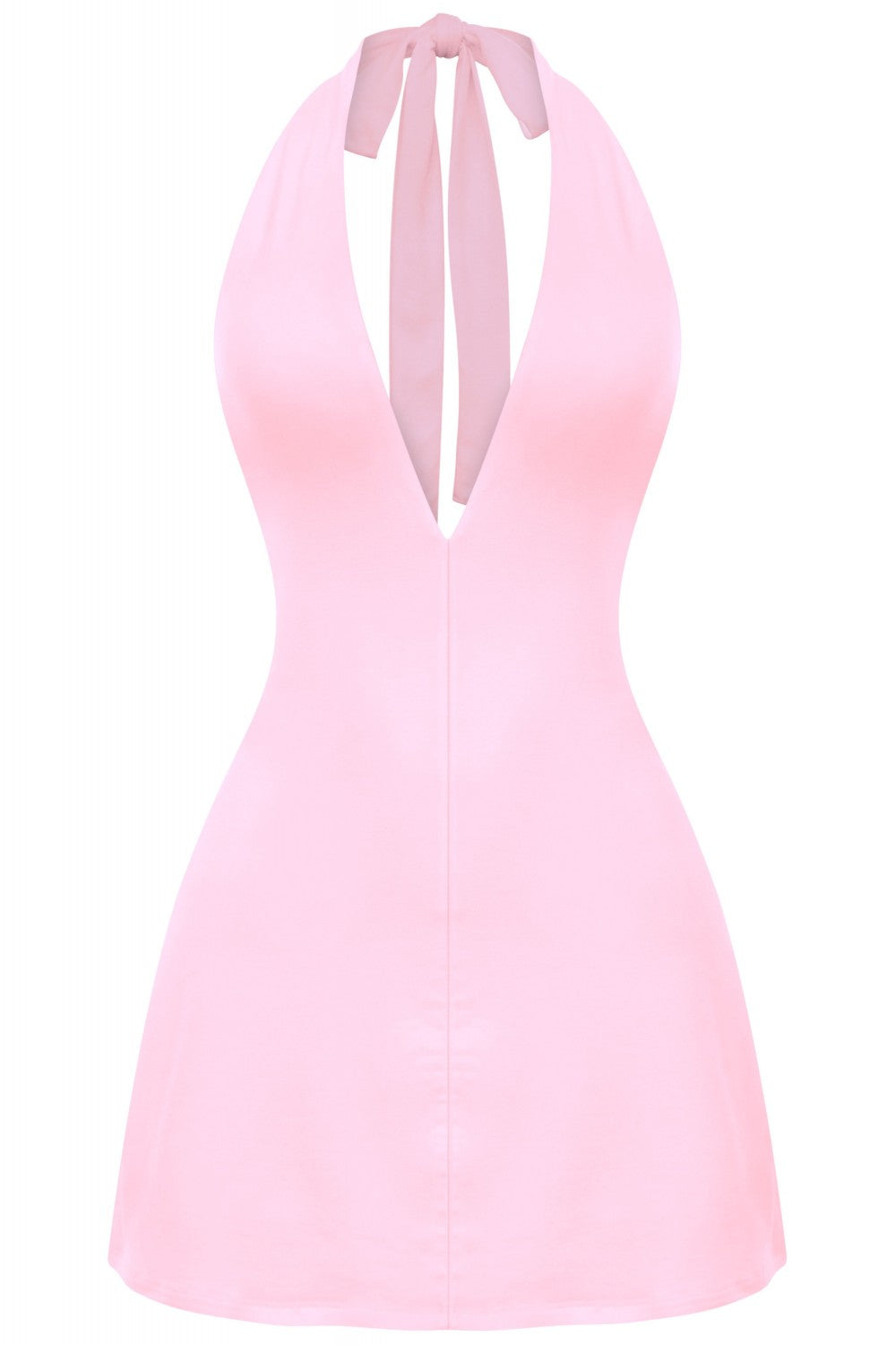 SOLENE HALTER ROMPER/DRESS-BABY PINK DTY