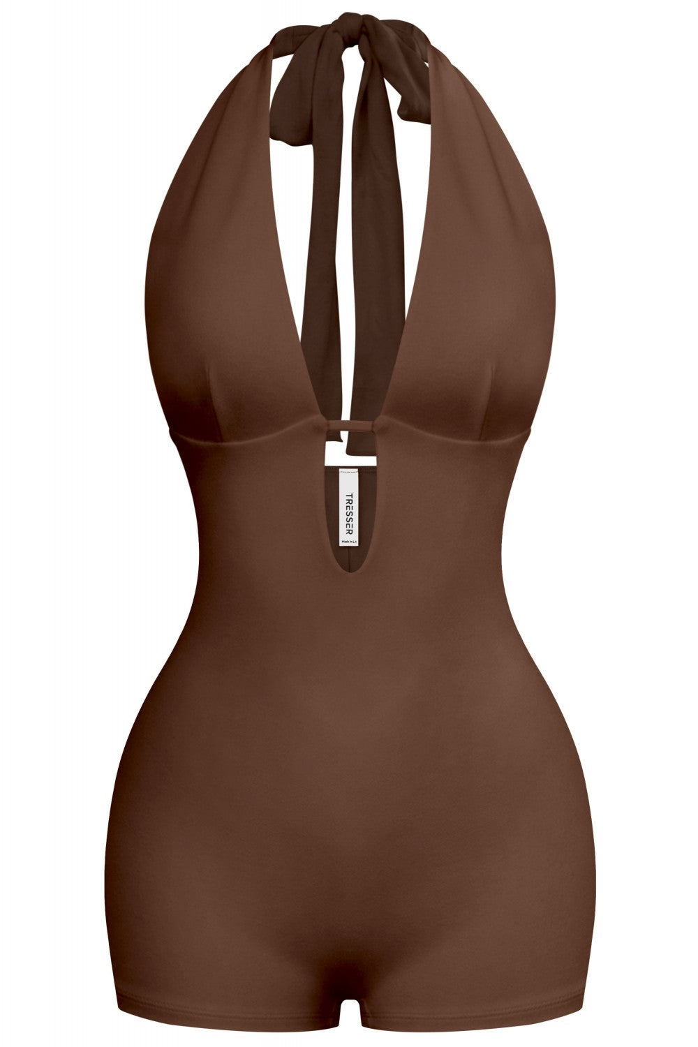 DOLCE HALTER ROMPER-BROWN