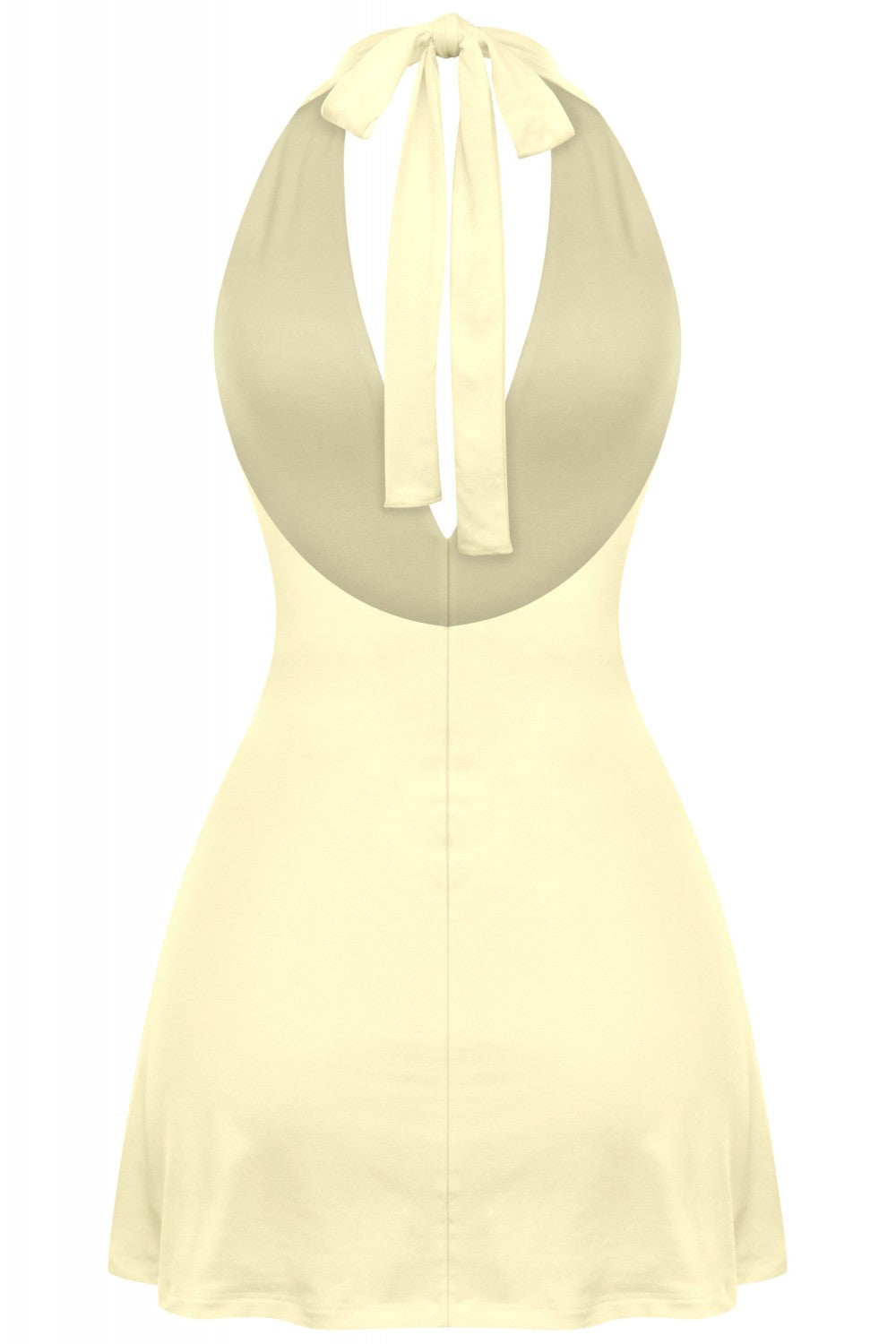 SOLENE HALTER ROMPER/DRESS-PASTEL YELLOW