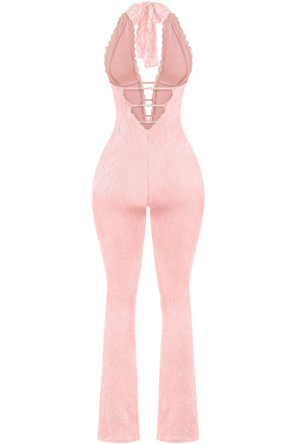 MARIAH LACE JUMPSUIT-POWDER PINK