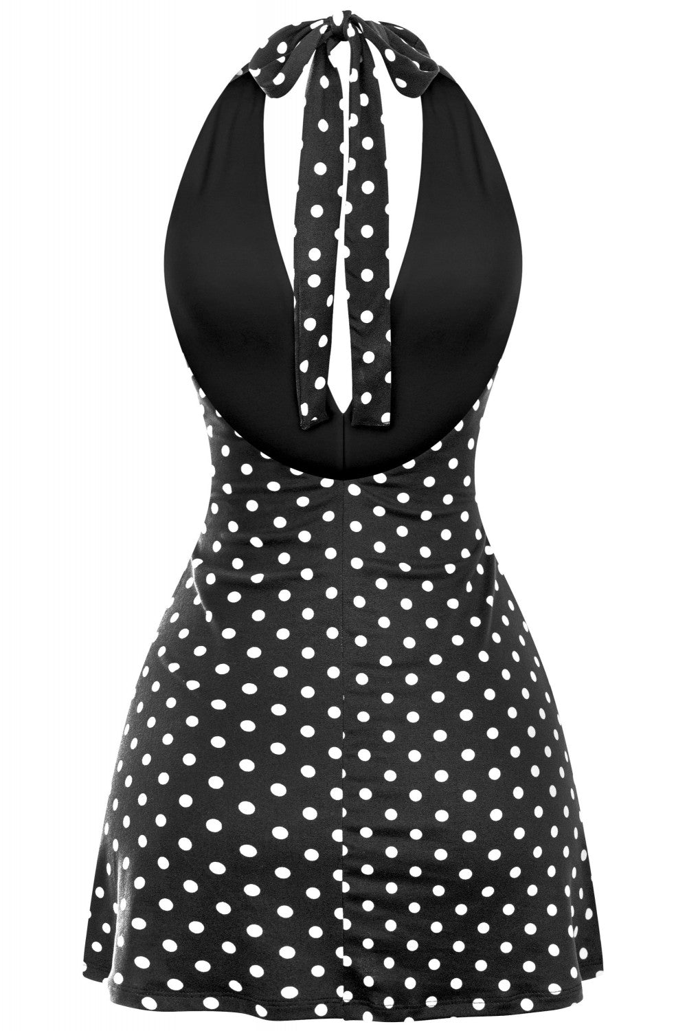 SOLENE HALTER ROMPER/DRESS-POLKA DOT DTY