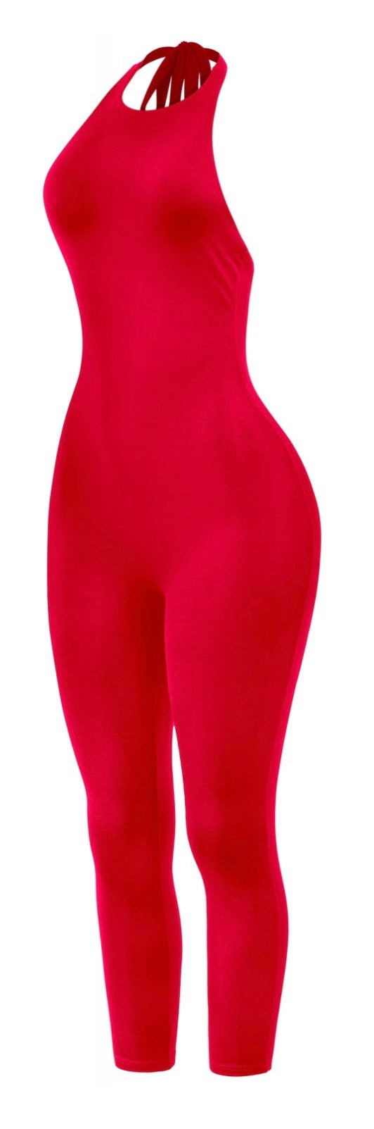 SOFIA CAPRI JUMPSUIT-RED