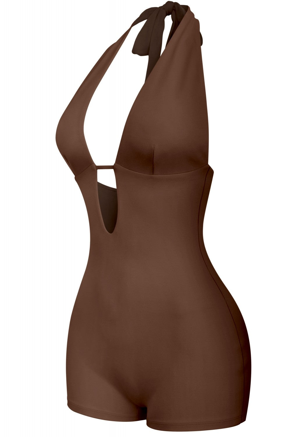 DOLCE HALTER ROMPER-BROWN