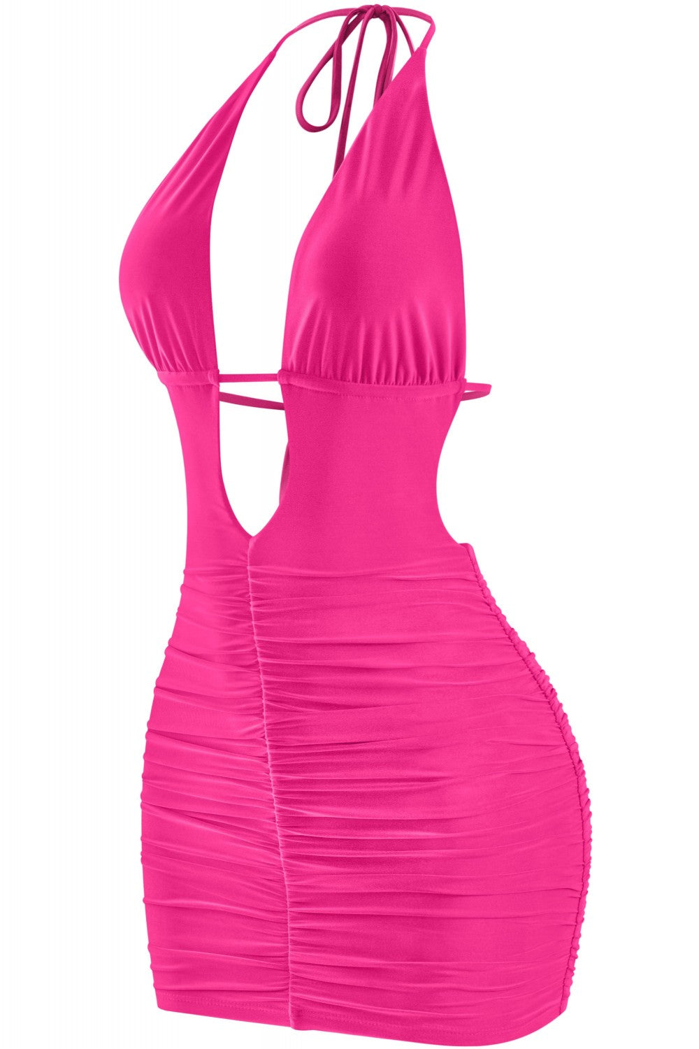 TROPICAL MINI DRESS-HOT PINK
