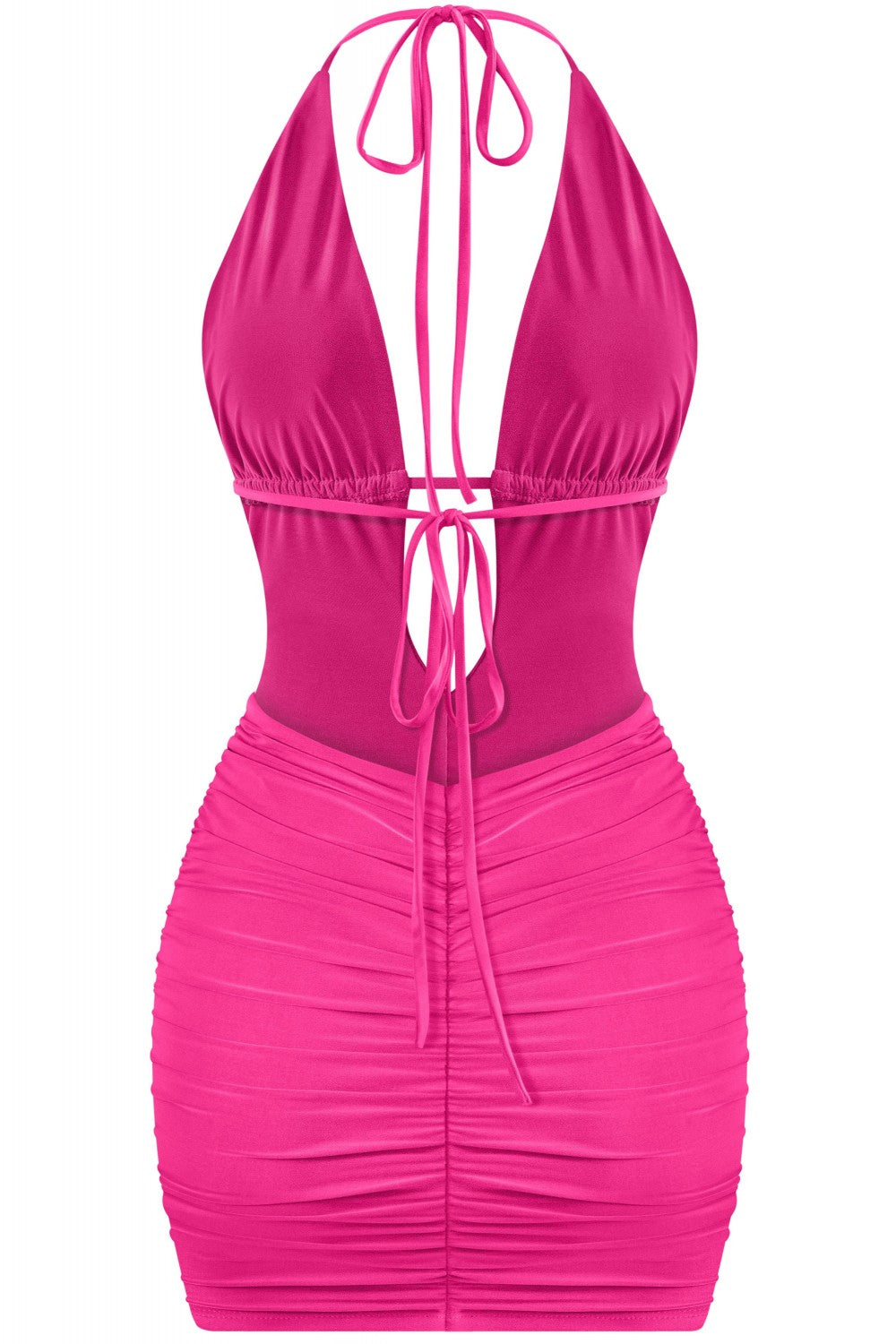 TROPICAL MINI DRESS-HOT PINK