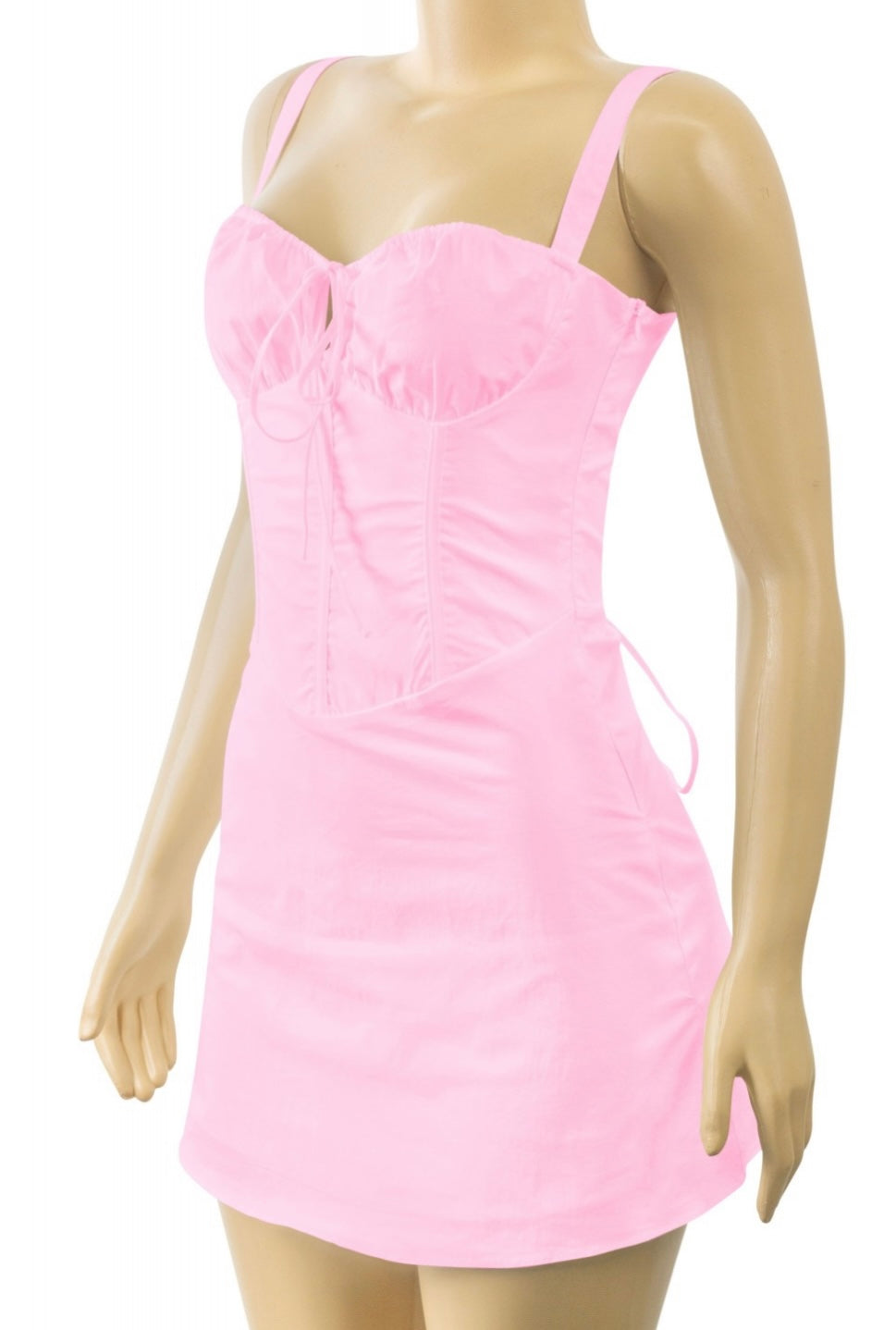 NOT YOUR BABY CORSET DRESS-BABY PINK