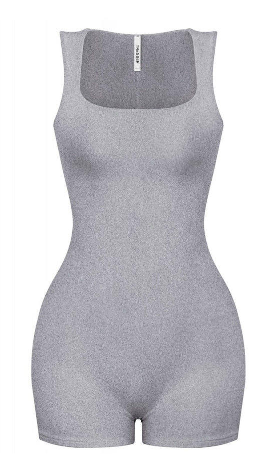 JADE ROMPER-HEATHER GREY