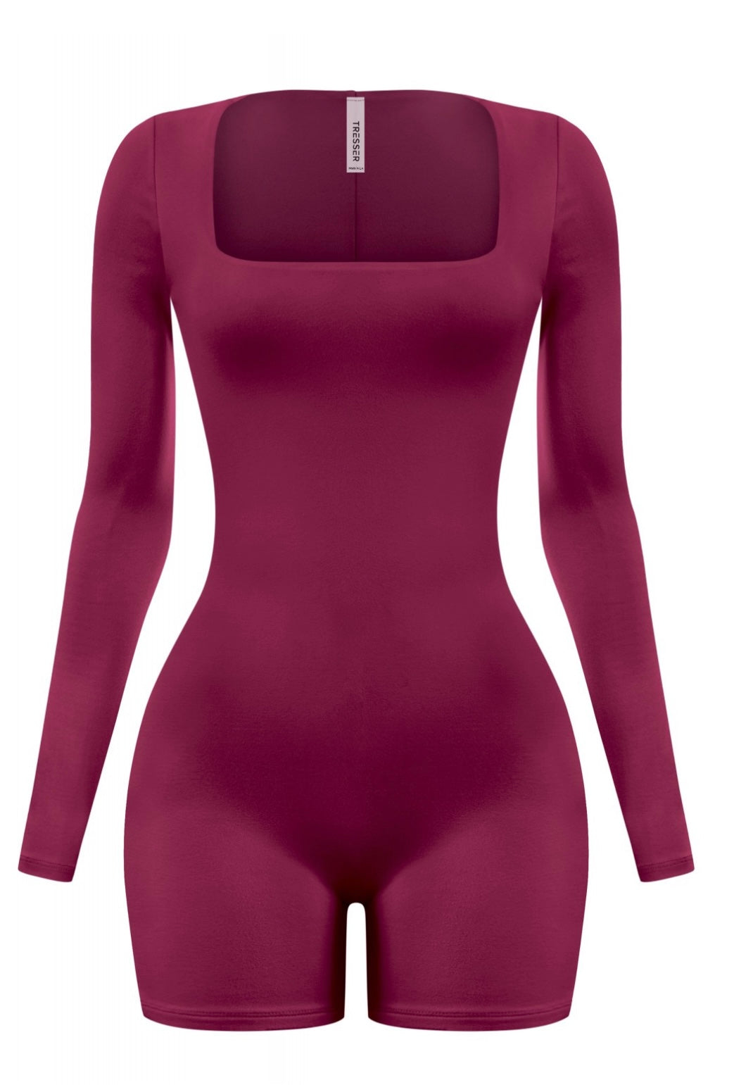 CLEO LONG SLEEVE ROMPER-BURGUNDY