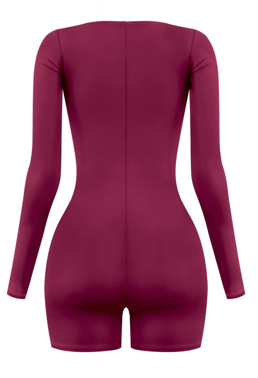 CLEO LONG SLEEVE ROMPER-BURGUNDY