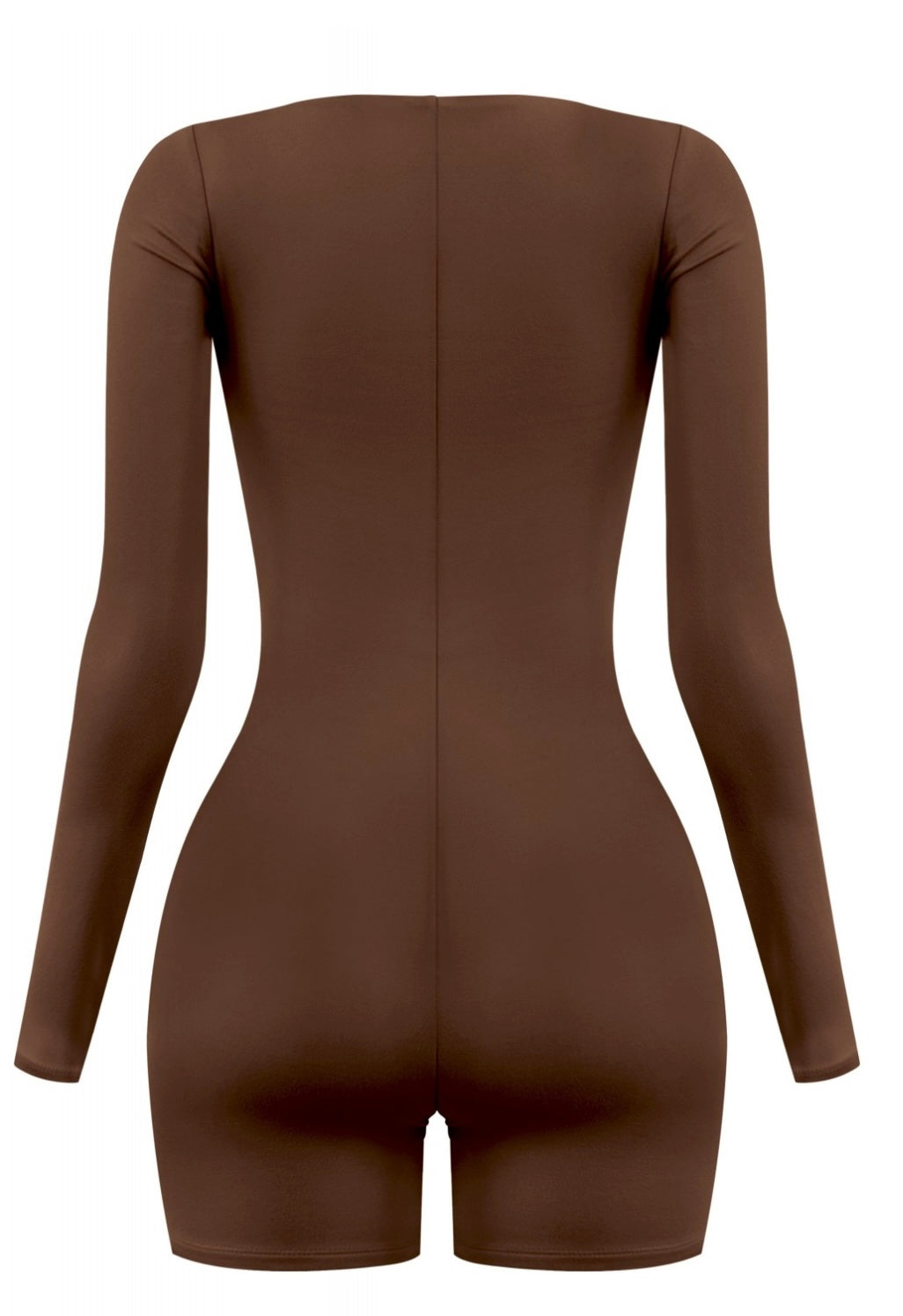 CLEO LONG SLEEVE ROMPER-BROWN