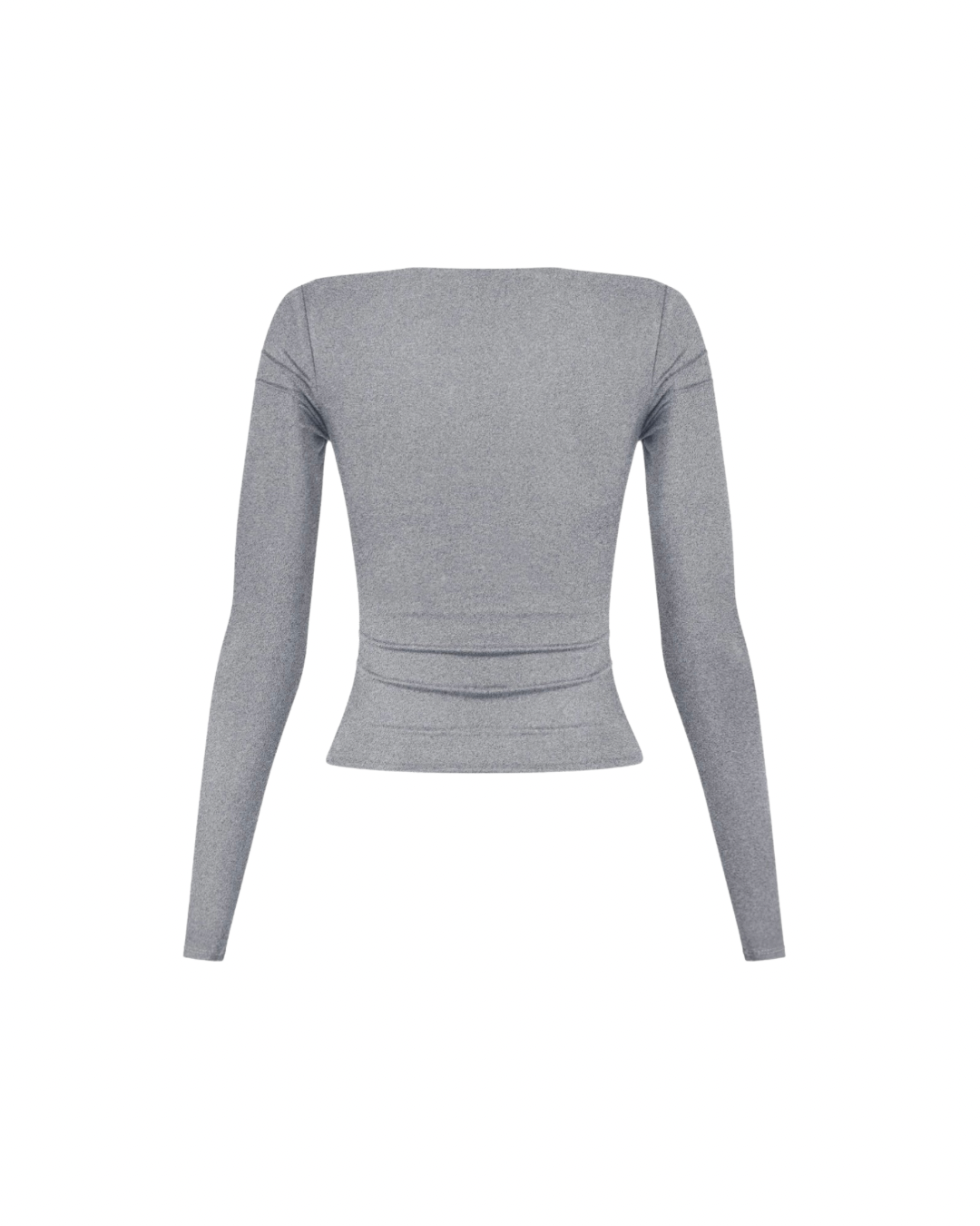 HEAVEN LONG SLEEVE BASIC TOP-HEATHER GREY