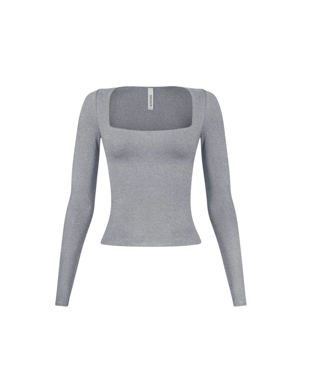 HEAVEN LONG SLEEVE BASIC TOP-HEATHER GREY